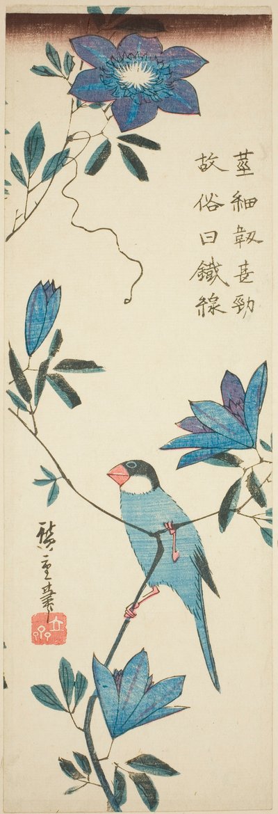 Java-Sperling und Clematis von Utagawa Hiroshige