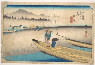 Mitsuke; Tenryugawa-Fähre, Station Nr. 29 von Utagawa Hiroshige