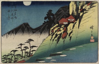 Mondreflexionen auf Reisfeldern von Sarashina, Shinshu-Provinz, ca. 1832-1839 von Utagawa Hiroshige