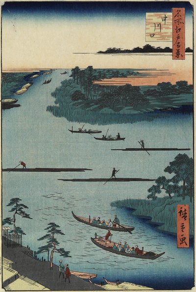 Mündung des Nakagawa-Flusses, März 1857 von Utagawa Hiroshige