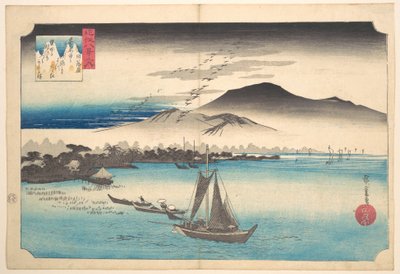 Heimkehrende Gänse bei Katada von Utagawa Hiroshige