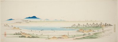 Salzstrand bei Gyotoku, aus einer unbetitelten Serie berühmter Ansichten der Edo-Vororte von Utagawa Hiroshige