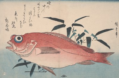 Meerbrasse und Bambusgras, 1840 von Utagawa Hiroshige