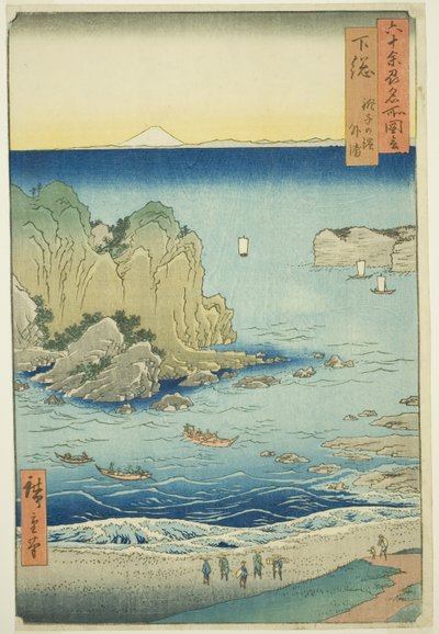 Provinz Shimosa: Choshi-Strand an der Außenbucht, aus der Serie "Berühmte Orte in den Sechzig Provinzen" von Utagawa Hiroshige