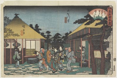 Tagawaya vor dem O_onji-Tempel, ca. 1835-1842 von Utagawa Hiroshige