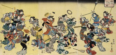 Der alte Brauch, die Konkubine anzugreifen von Utagawa Hiroshige