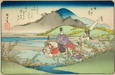 Der Ide-Juwelenfluss in der Provinz Yamashiro (Yamashiro Ide no Tamagawa), aus der Serie Sechs Juwelenflüsse in verschiedenen Provinzen (Shokoku Mu Tamagawa) von Utagawa Hiroshige