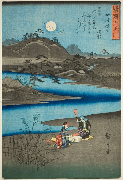 Der Kinuta-Juwelenfluss in der Provinz Settsu (Settsu Kinuta), aus der Serie "Sechs Juwelenflüsse in den verschiedenen Provinzen (Shokoku Mu Tamagawa)" von Utagawa Hiroshige
