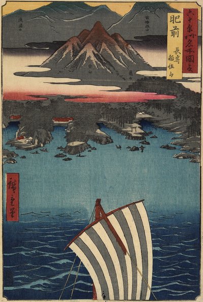Der Berg Inasa in Nagasaki, Provinz Hizen, Mai 1856 von Utagawa Hiroshige