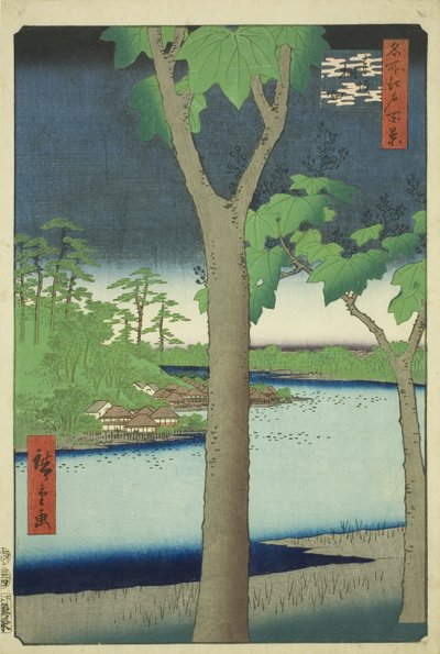 Der Paulownia-Hain in Akasaka, aus der Serie "Hundert berühmte Ansichten von Edo" von Utagawa Hiroshige