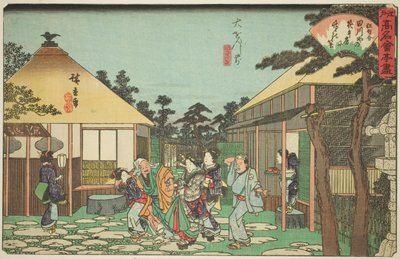 Das Tagawaya-Restaurant vor Daionji, aus der Serie "Berühmte Restaurants von Edo" von Utagawa Hiroshige
