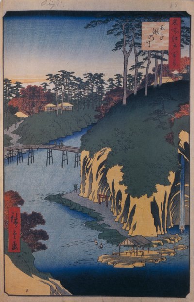 Der Takinogawa in Oji Einhundert berühmte Ansichten von Edo, 1856-1858 von Utagawa Hiroshige