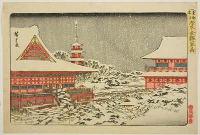 Jahresendmesse am Kinryuzan-Tempel in Asakusa (Asakusa Kinryuzan toshi no ichi), aus der Serie "Berühmte Orte in der östlichen Hauptstadt (Toto meisho)" von Utagawa Hiroshige