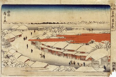 Yoshiwara Yuki no Asa, 1850 von Utagawa Hiroshige