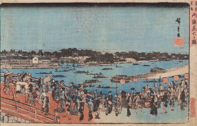 Feuerwerk in Ryogoku von Utagawa II Hiroshige