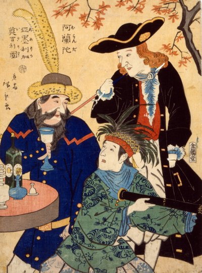 Oranda, Amerika, Igirisu, 1860 von Utagawa II Hiroshige