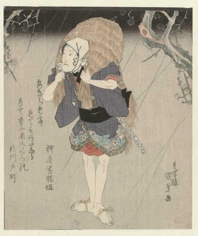 Mann im Strohmantel von Utagawa Kunisada (I)