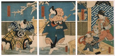 Theaterszene, 1844 von Utagawa Kunisada