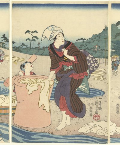 Der Chofu Tama Fluss in der Provinz Musashi von Utagawa Kuniyoshi