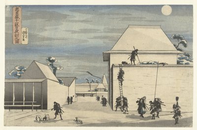 Nächtlicher Angriff im elften Akt des Chushingura-Theaterstücks von Utagawa Kuniyoshi