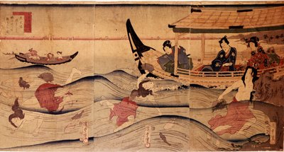 Das Abalone-Fischen. Drucke von Utagawa Kuniyoshi (ca. 1797-1861) von Utagawa Kuniyoshi