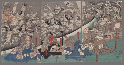 Die Erdspinne erzeugt Monster im Herrenhaus von Lord Minamoto Yorimitsu von Utagawa Kuniyoshi