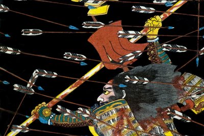 Die Schlacht bei Shijō Nawate, ca. 1857 von Utagawa Kuniyoshi