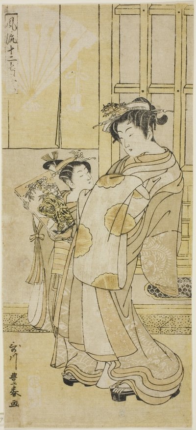 Kurtisane und Begleiterin von Utagawa Toyoharu