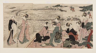 Picknick am Meer von Utagawa Toyokuni