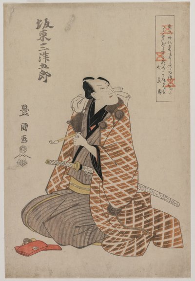Bando Mitsugoro IV in einem Reisekleid von Utagawa Toyokuni
