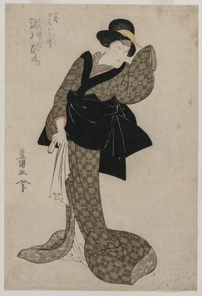 Segawa Roko als Hachizos Frau Ohatsu, ca. 1805 von Utagawa Toyokuni