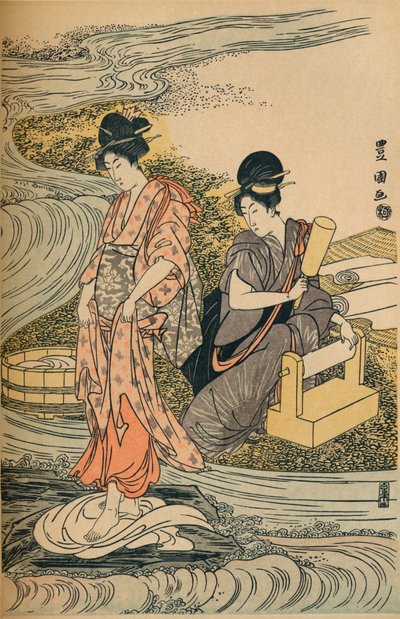 Wäsche waschen, um 1800 von Utagawa Toyokuni