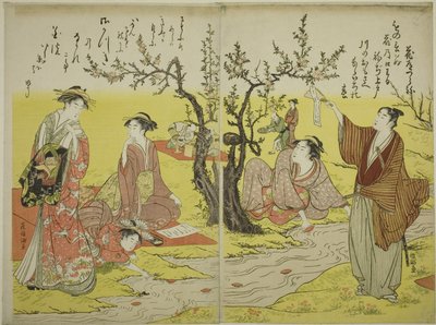 Ein windendes Bachfest (Kyokusui no en) von Utagawa Toyokuni I