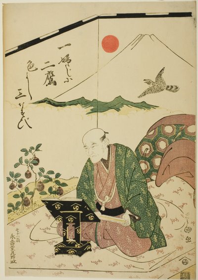 Porträt von Eijudo mit einundsiebzig Jahren von Utagawa Toyokuni I