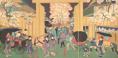 Kirschen bei Nacht in Neu Shimabara, 19. Jahrhundert von Utagawa Yoshitora