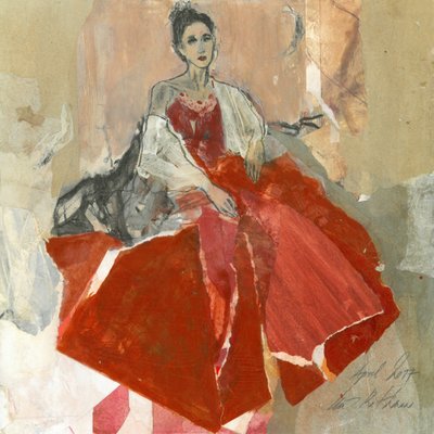 Elegante Frau in Rot von Ute Rathmann
