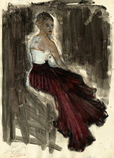 Elegante Frau mit rotem Rock von Ute Rathmann
