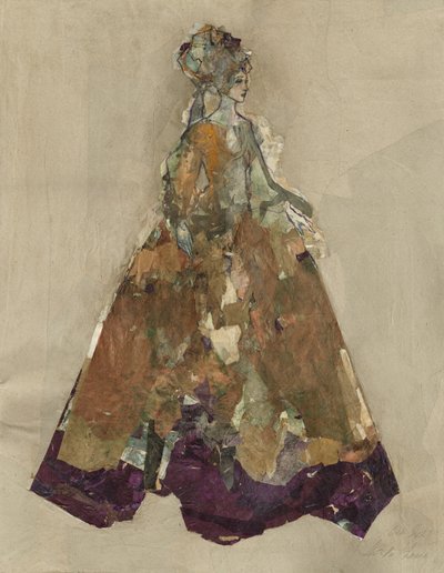 Königliche Dame im Collage-Kleid von Ute Rathmann