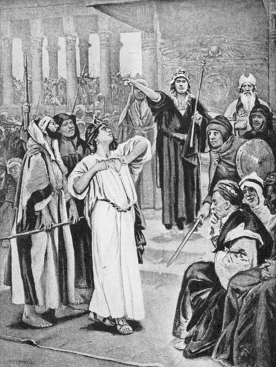 Athalia hört die Proklamation von Joash, 837 v. Chr. von Vaclav (1851 1901) (after) Brozik