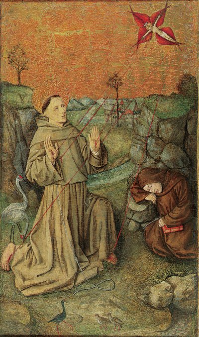Der heilige Franziskus empfängt die Stigmata, spätes 15. Jahrhundert von Valencian School
