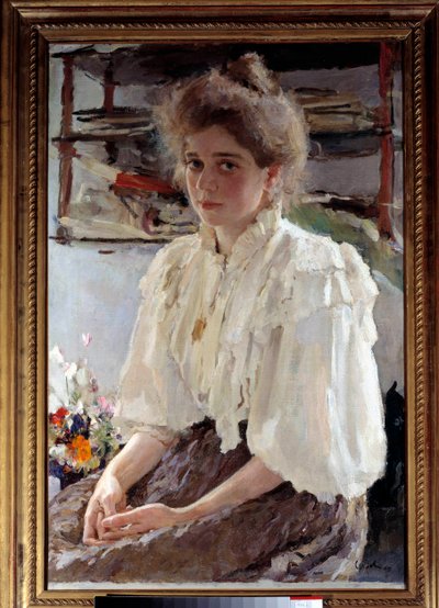 Porträt von Madame Lwoff, geborene Maria Yakovlena Simonovich, Cousine des Künstlers von Valentin Aleksandrovich Serov