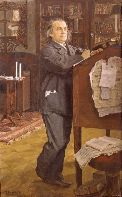 Porträt des Komponisten Alexander Serov, 1889 von Valentin Aleksandrovich Serov
