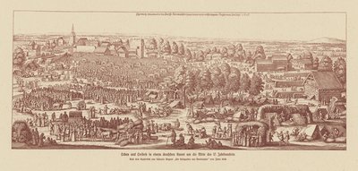 Leben in einer deutschen Kurstadt um die Mitte des 17. Jahrhunderts (Gravur) von Valentin Wagner