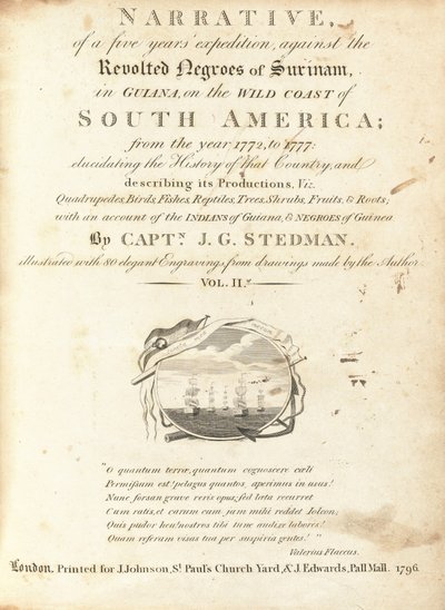 Erzählung einer fünfjährigen Expedition gegen die aufständischen Neger von Surinam in Guiana an der wilden Küste Südamerikas (Band II) von Various Artists, including William Blake, after John Gabriel Stedman