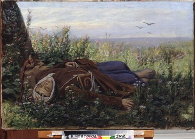 Ein Pilger auf einem Feld von Vasili Grigorevich Perov