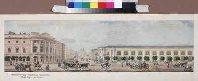 Die kaiserliche öffentliche Bibliothek (Panorama der Nevski-Perspektive) von Sadovnikov, Vasily Semyonovich von Vasili Semenovich Sadovnikov