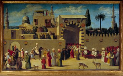 Audienz einer venezianischen Gesandtschaft in Damaskus von Venetian School