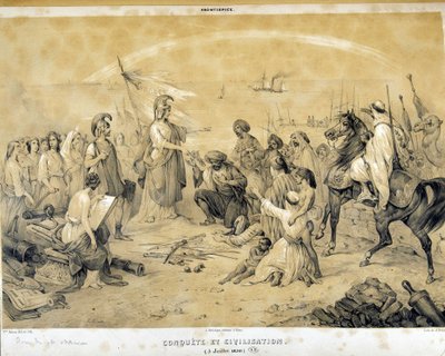 Eroberung und Zivilisation: Allegorie des Kolonialismus - von Adam von Victor Adam