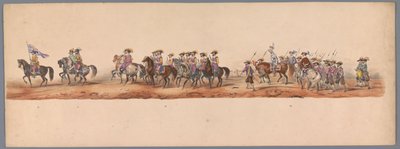Historische Parade beim zweiten Jahrhundertfest der Universität Utrecht, 1836 (Platte 5) von Victor Adam