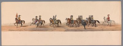 Historischer Umzug zum zweihundertjährigen Jubiläum der Universität Utrecht, 1836 (Platte 2) von Victor Adam